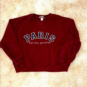 H&M “Paris” Burgundy Sweatshirt - XL